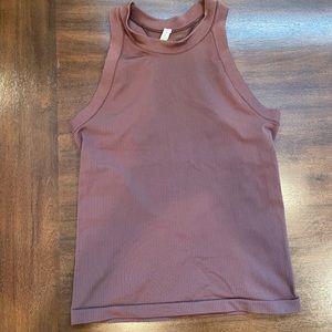 Women's Sleeveless Ribbed Top - Brown